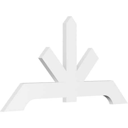 Ekena Millwork Vanguard Architectural Grade PVC Gable Bracket, 72"W x 36"H x 2"D x 6"F, 12/12 Pitch GBP072X36X0206VAN00